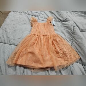 Cat & Jack Peach Glitter Tulle Party Dress